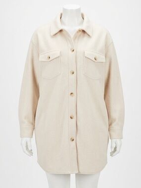 NWOT Joie Cream Oversized Fleece Teddy Shacket Jacket 2X